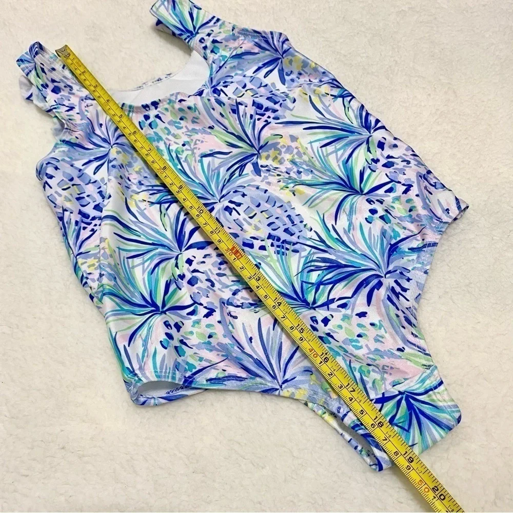 Tommy Bahama abstract pineapple print one piece   blue, lavender, pink,  m 7 8